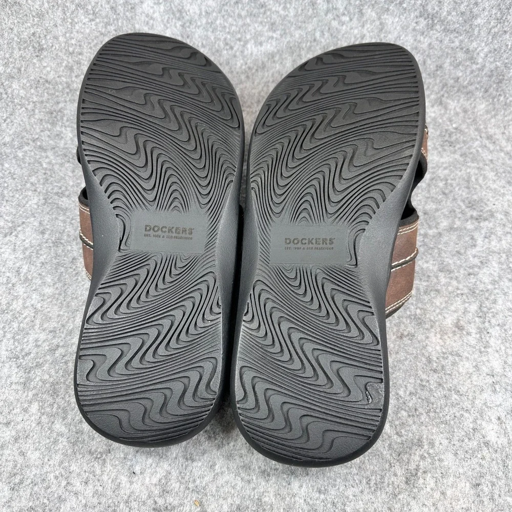 Dockers Sunland Mens Brown Memory Foam Slide Sandals Size 13M 90-1398